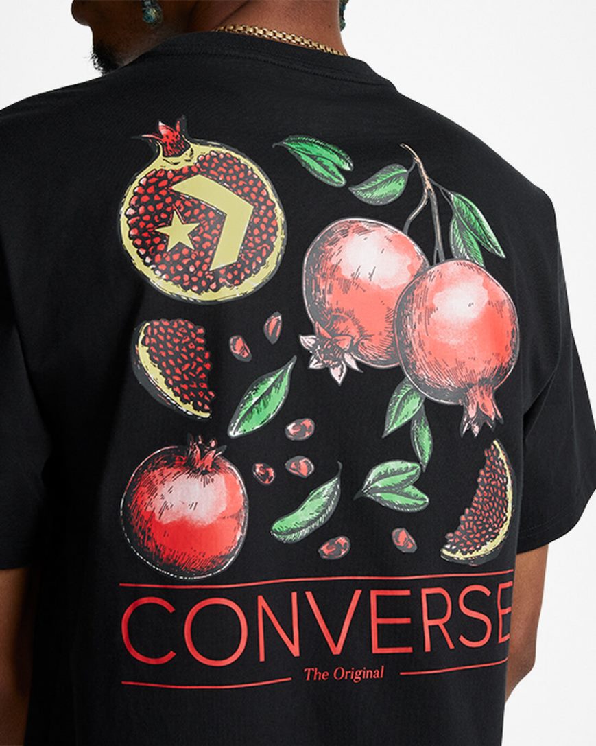 T-Shirts Converse Pomegranate Grafika Panske Čierne | SK DHRYZ6